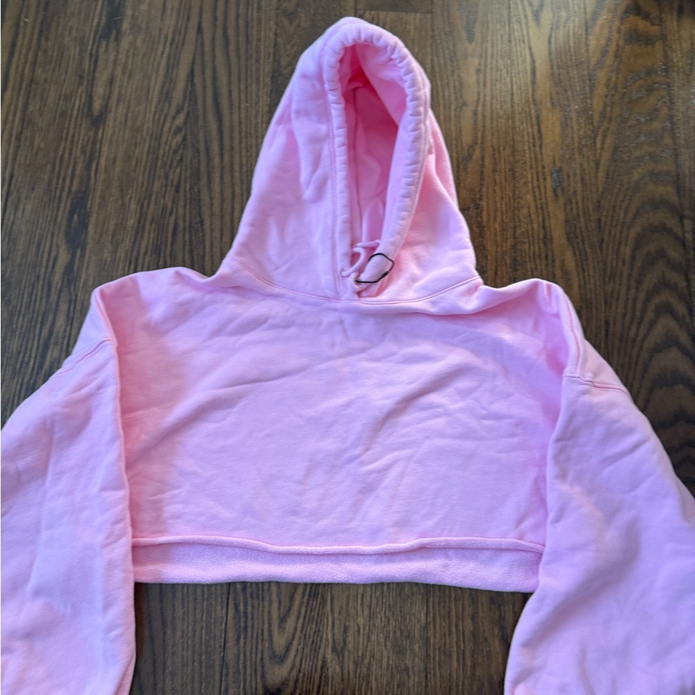 Pink Cropped Hoodie